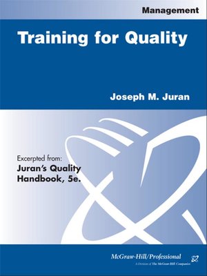 cover image of Training for Quality